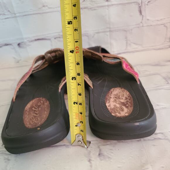 Elite By Corkys Stylish Multicolor Leather Sandals, Size 6.5/37, Closed Toe - Picture 9 of 9